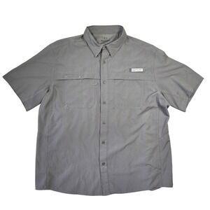 Realtree Fishing Shirt Mens XL Outdoors Vented Quick Dry Button Up Gray Western